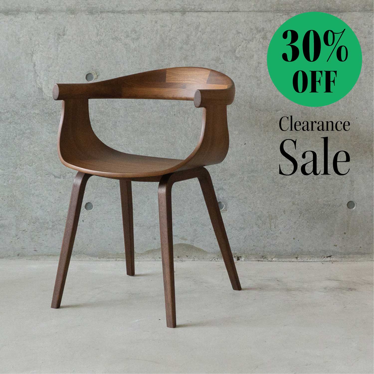 Nagi アームチェア | 板座 | ウォールナット