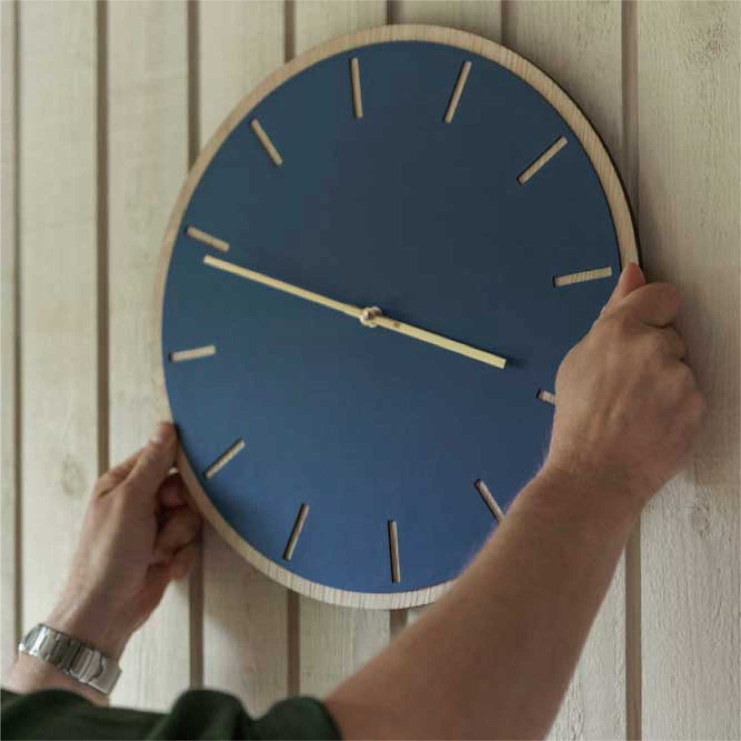 Wall Clock リノリウム スモーキーブルー Ø28cm